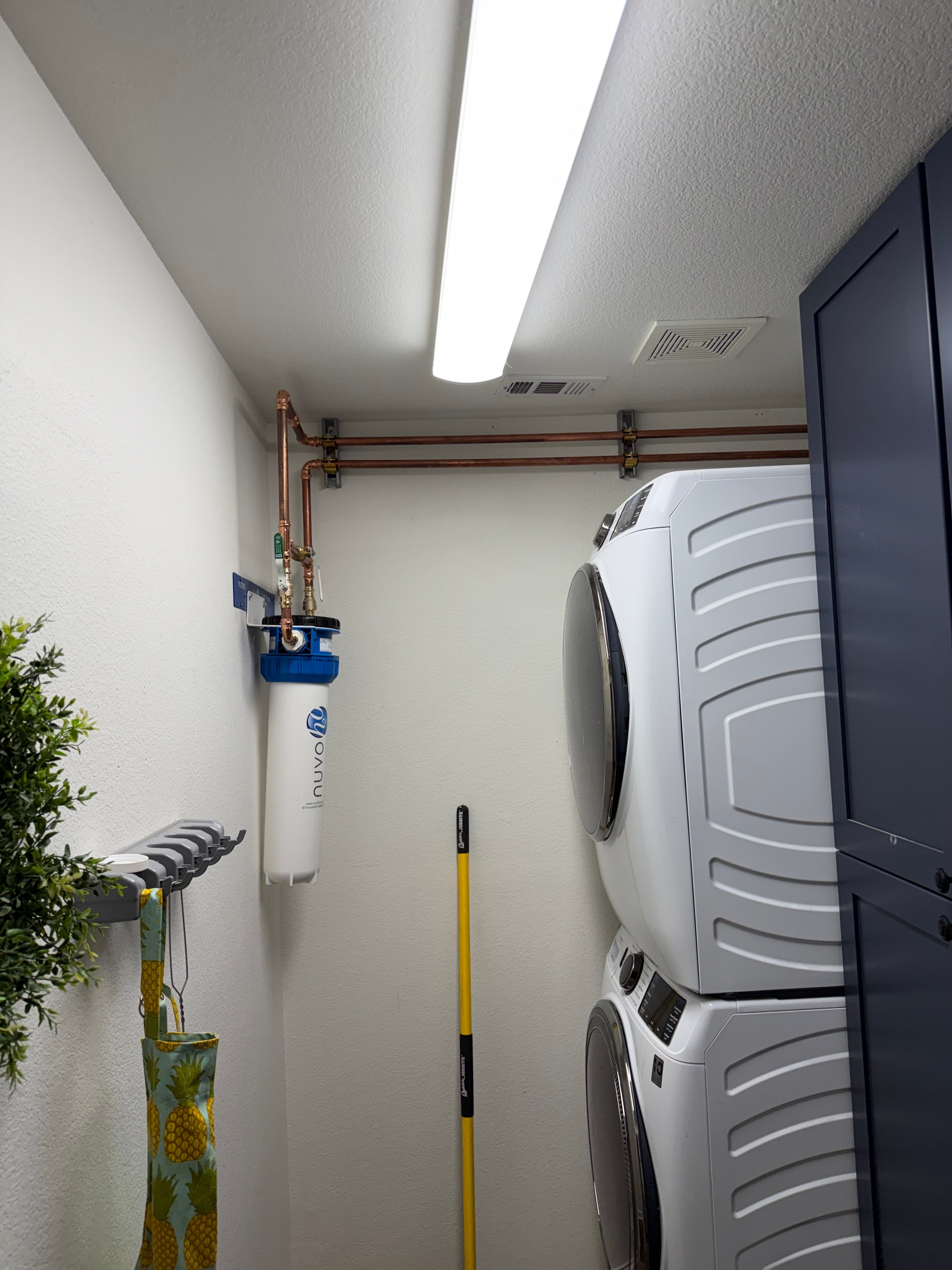 Laundry room plumbing installation